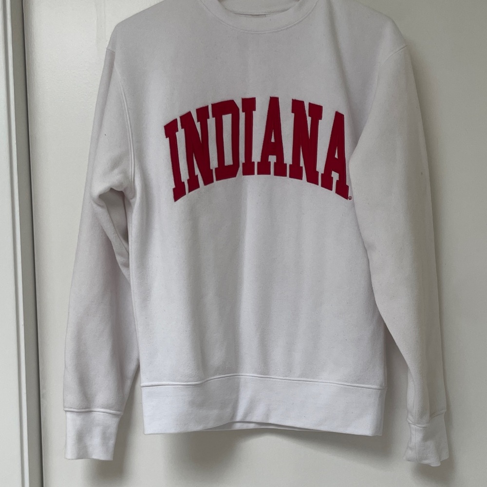 White 'Indiana' Crewneck Sweatshirt - Women's Sweater